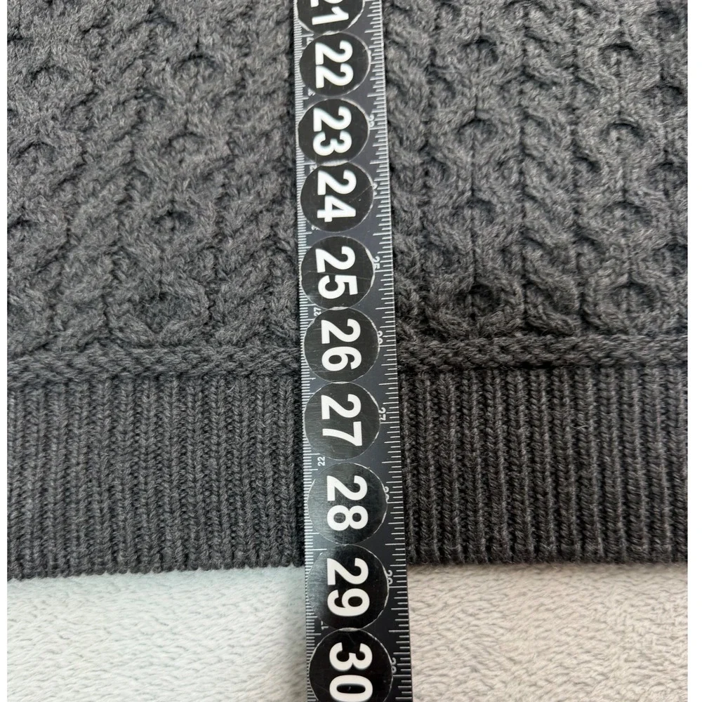 Aran Crafts Sweater Mens XXL Gray Wool 1/2 Zip Fisherman Cable Knit Pullover